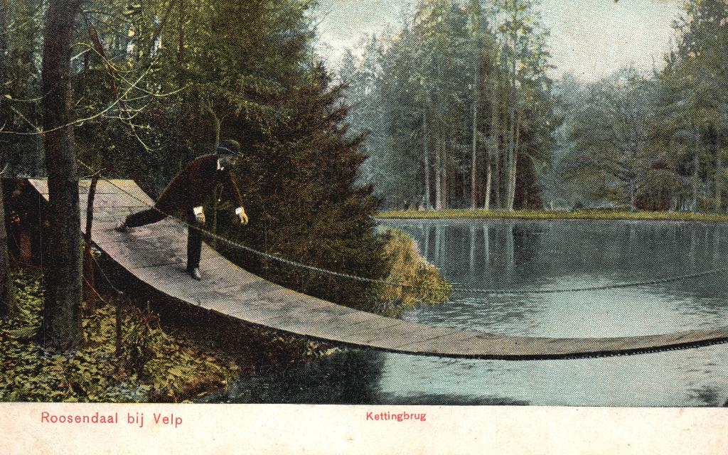 Roosendaal bij Velp, Kettingbrug  131270, Ophalen of Verzenden, Voor 1920, Ongelopen, Gelderland