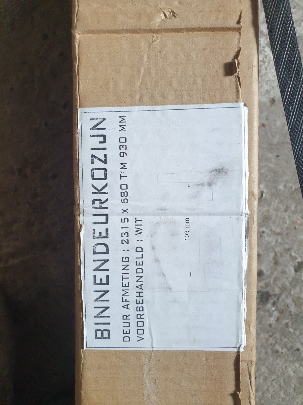 Nieuw wit houten binnendeurkozijn, Ophalen, 80 tot 100 cm, 215 cm of meer, Binnendeur