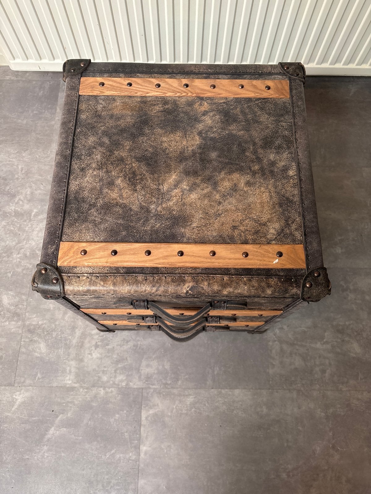 Lederen kist met 2 lades - 2 stuks, Ophalen, Minder dan 50 cm, 50 tot 100 cm, Zo goed als nieuw