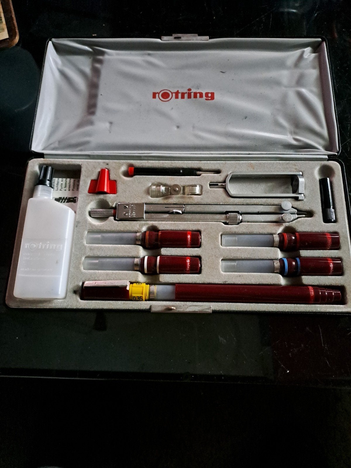 Rotring tekenset in originele koffer, Ophalen of Verzenden, Gebruikt