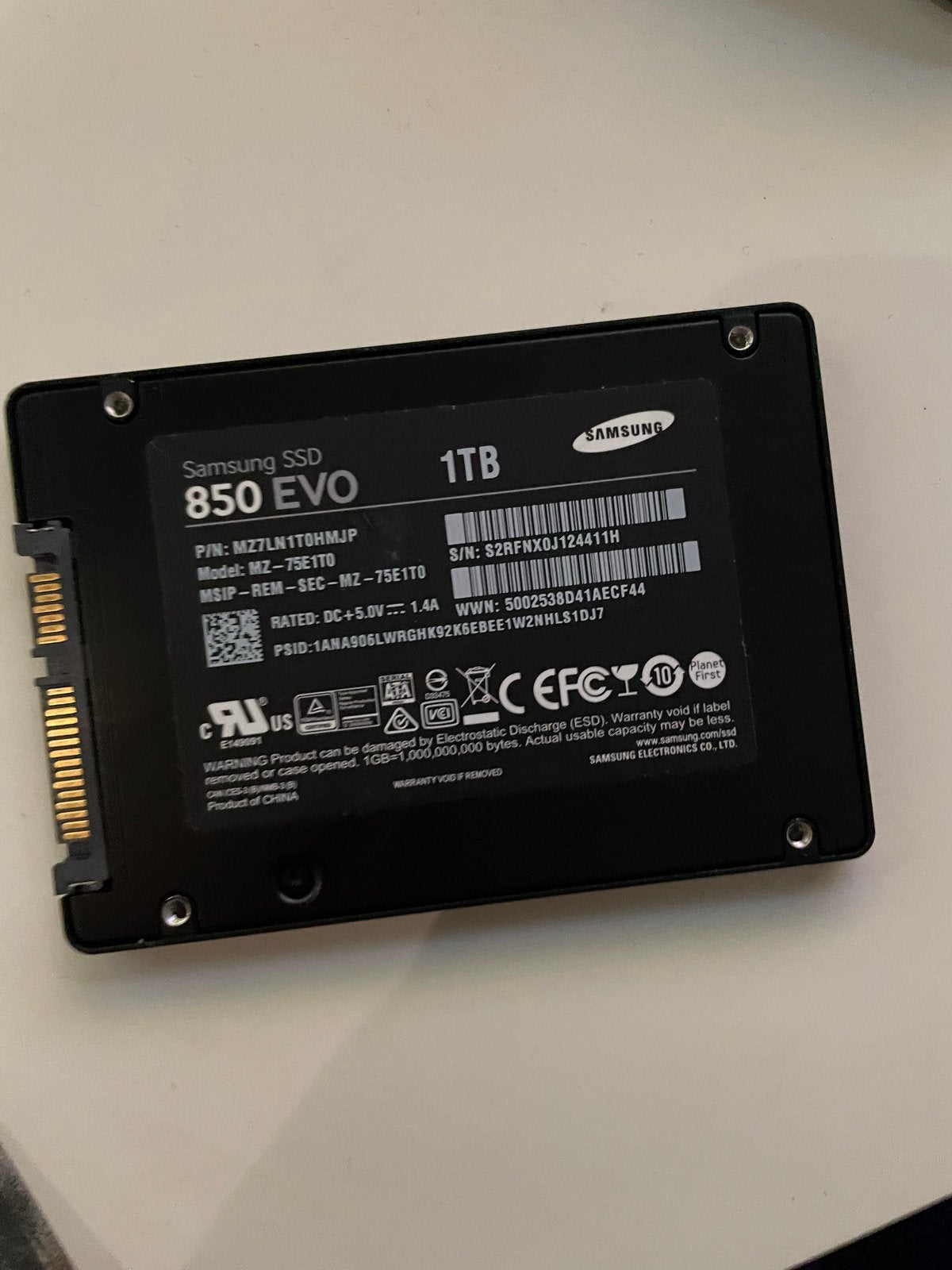 Samsung 850 EVO 1TB SSD - Snelle en Betrouwbare Opslag, Computers en Software, Intern, Gebruikt, Server, Ophalen of Verzenden