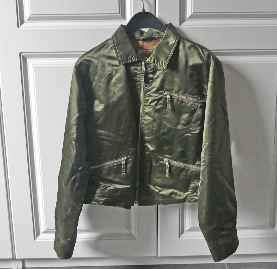 Eddy's Jackets vintage jasje glimmend groen maat L - 40 / 42, Maat 38/40 (M), Ophalen of Verzenden, Eddy's Jackets, Gedragen