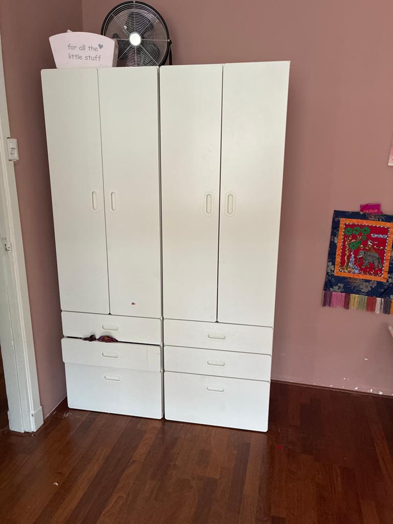 Witte kledingkast met lades - IKEA stuva, Huis en Inrichting, Kasten | Kledingkasten, Ophalen, 100 tot 150 cm, Zo goed als nieuw