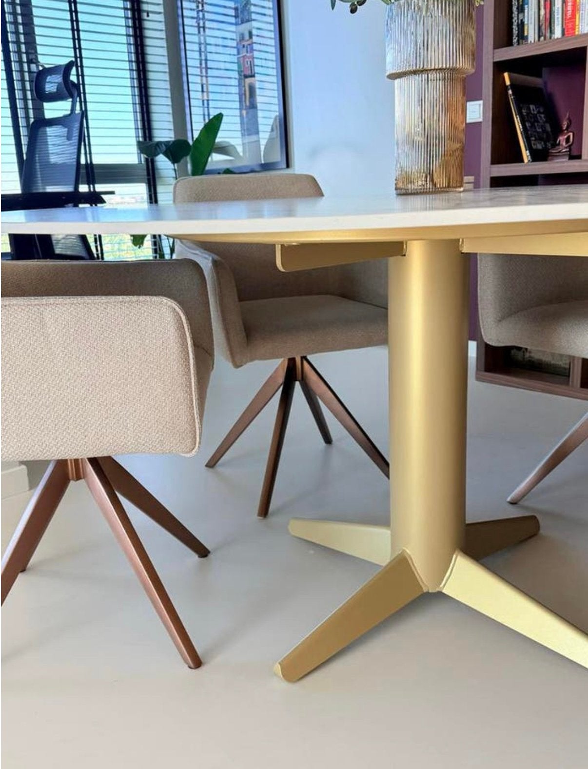 Keramisch Ronde Eettafel TABLE DU SUD 150cm, Huis en Inrichting, Tafels | Eettafels, Ophalen, 100 tot 150 cm, Rond, Zo goed als nieuw