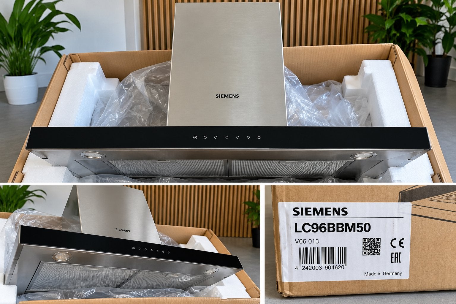 Siemens LC96BBM50 – 90 cm RVS Afzuigkap – NIEUW!, Witgoed en Apparatuur, Ophalen, Wandschouwkap, Nieuw, 400 tot 600 m³ per uur