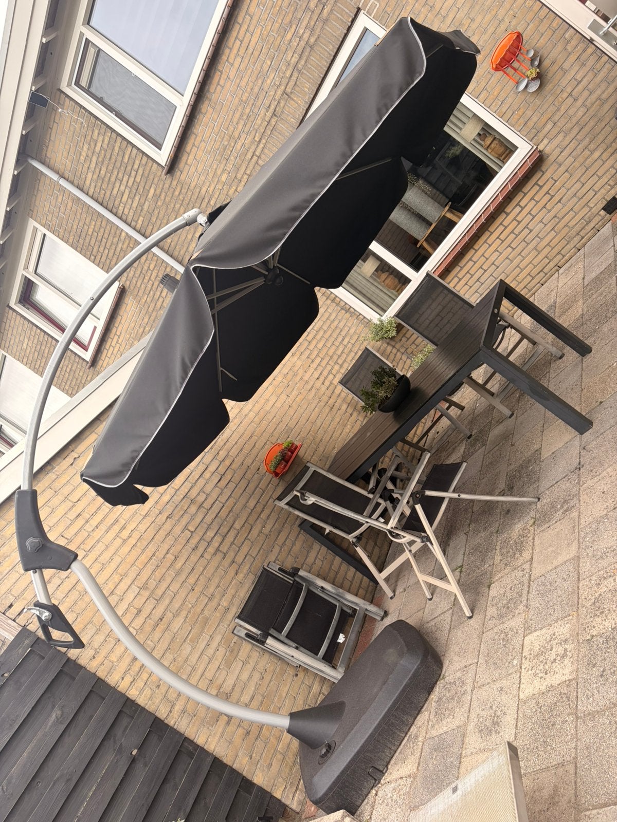 HAUGESUND zweef parasol 300cm, Ophalen, Gebruikt, 2 tot 3 meter, Zweefparasol