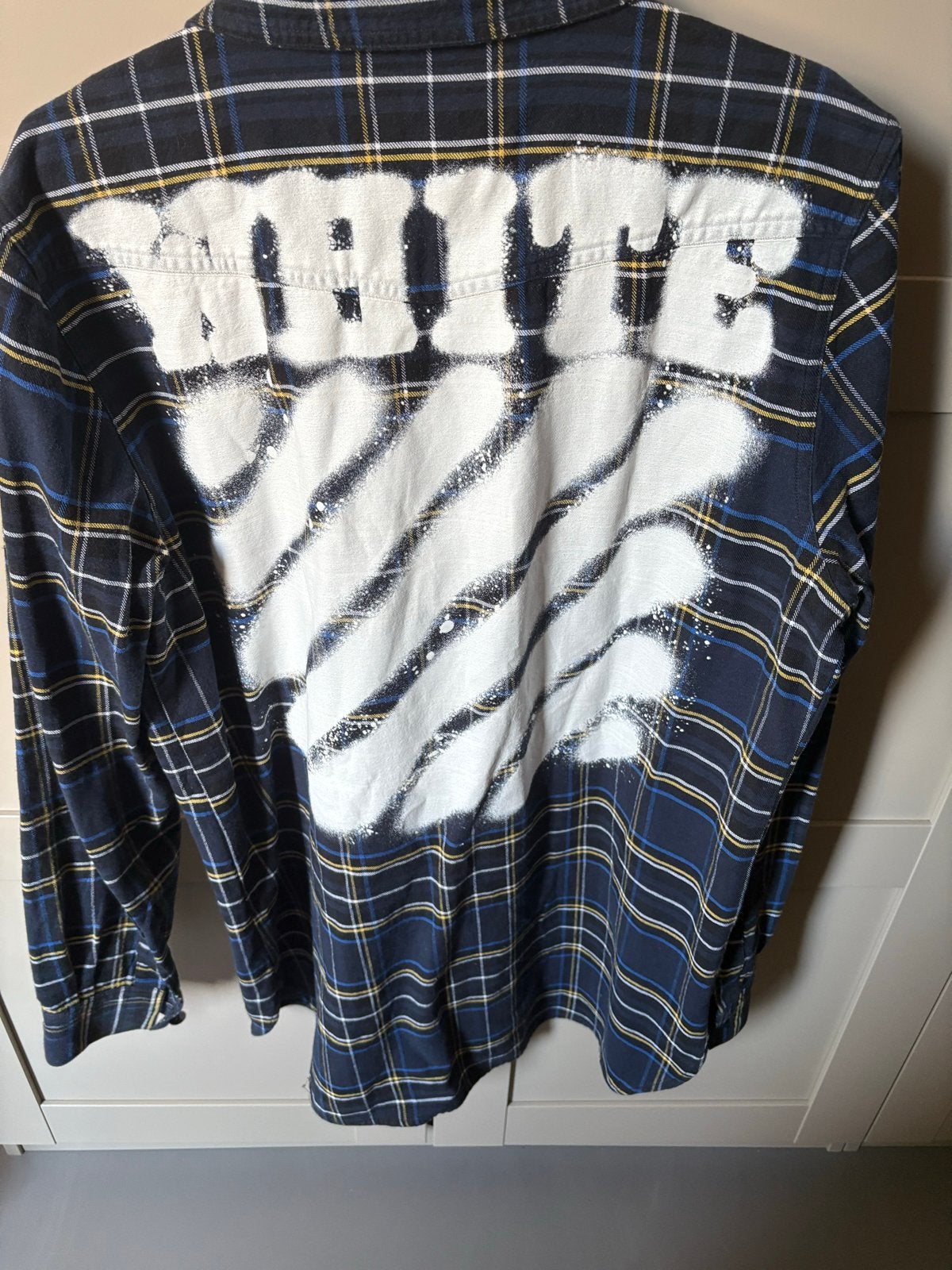 Off-White Flannel Shirt - Maat M, Ophalen of Verzenden, Zo goed als nieuw, Blauw, Halswijdte 39/40 (M)