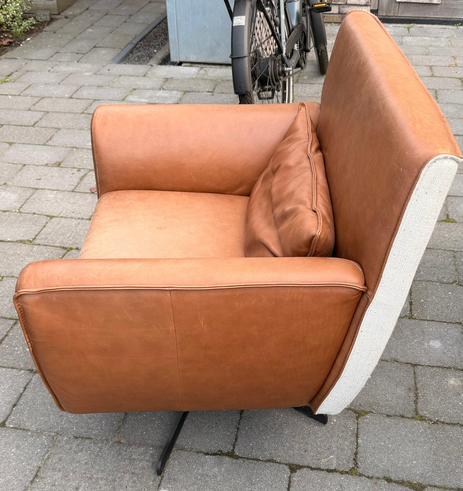 Montel Bobby Leren Fauteuil, Huis en Inrichting, Ophalen, Zo goed als nieuw, Leer, 75 tot 100 cm