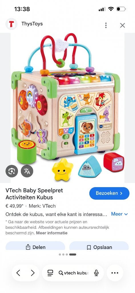 vtech speel kubus. speelgoed baby, Ophalen, Zo goed als nieuw, 6 maanden tot 2 jaar