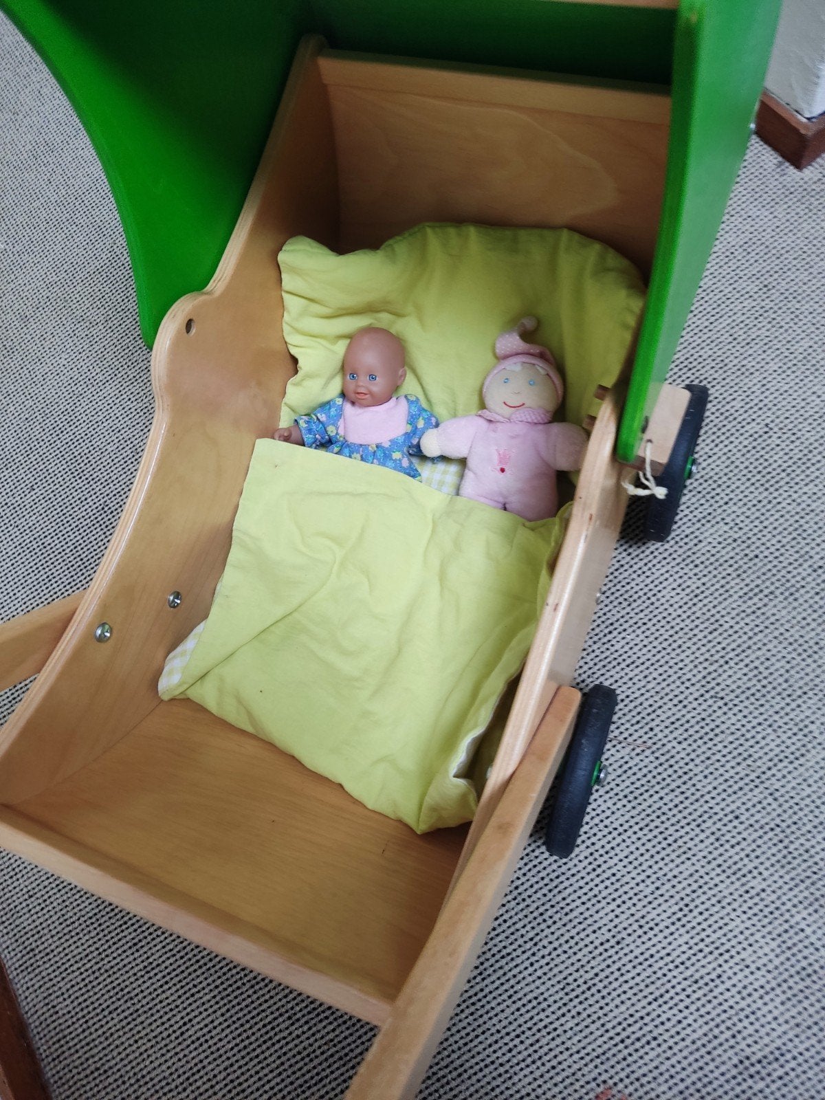 Houten poppenwagen van Van Dijk Toys, Ophalen, Gebruikt, Babypop