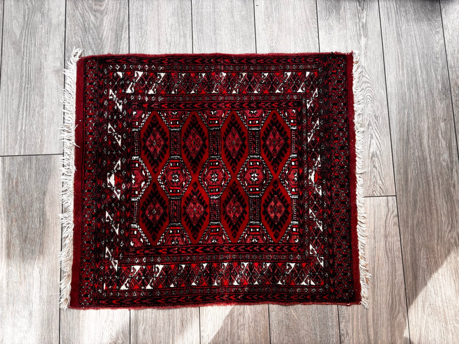 Rood Oosters Tapijt - 85x76 cm, Ophalen, Gebruikt, 50 tot 100 cm, Rechthoekig