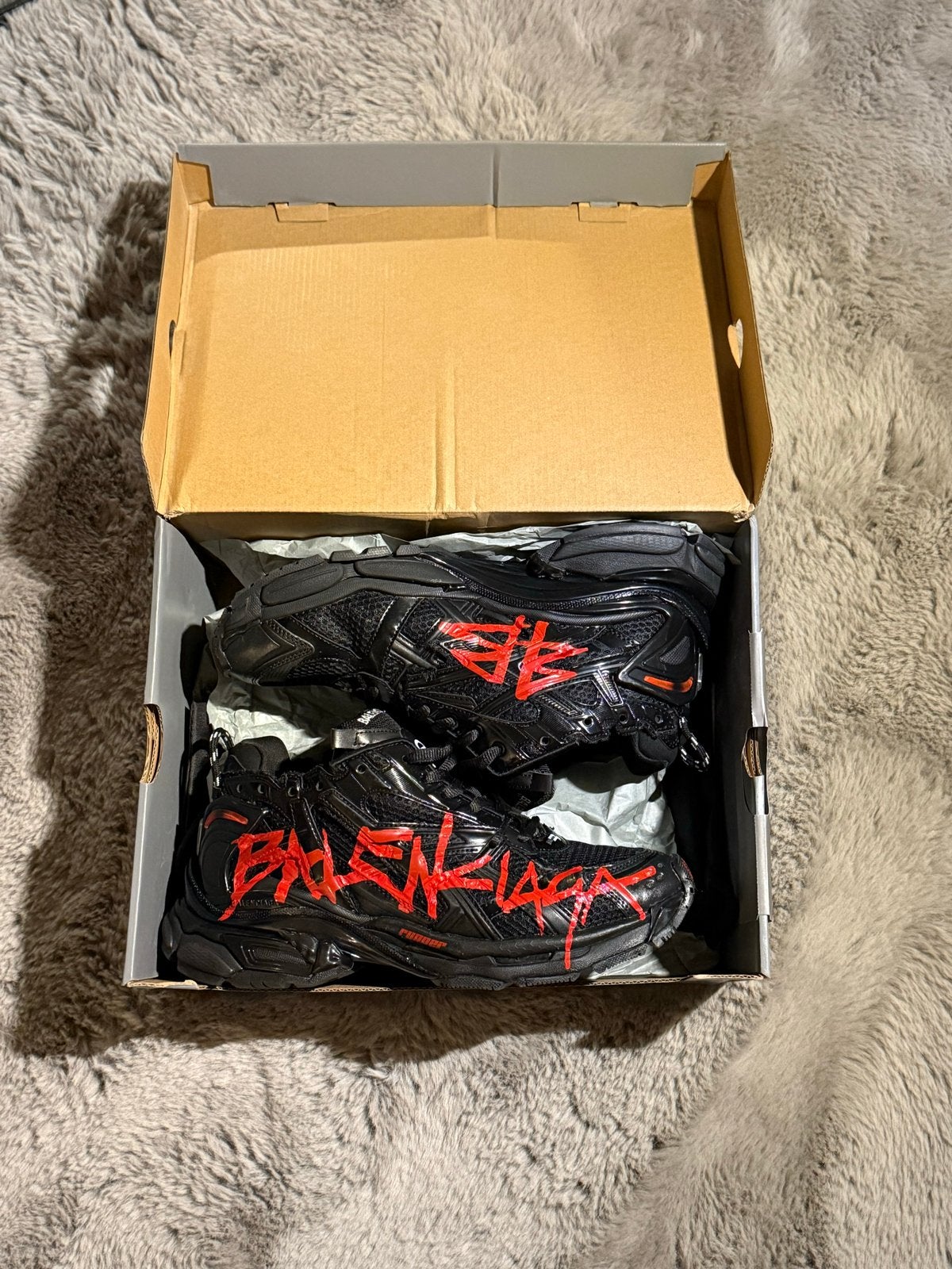 Balenciaga Runner Sneakers Zwart/Rood Maat 42 Nieuw, Verzenden, Zwart, Nieuw, Sneakers of Gympen