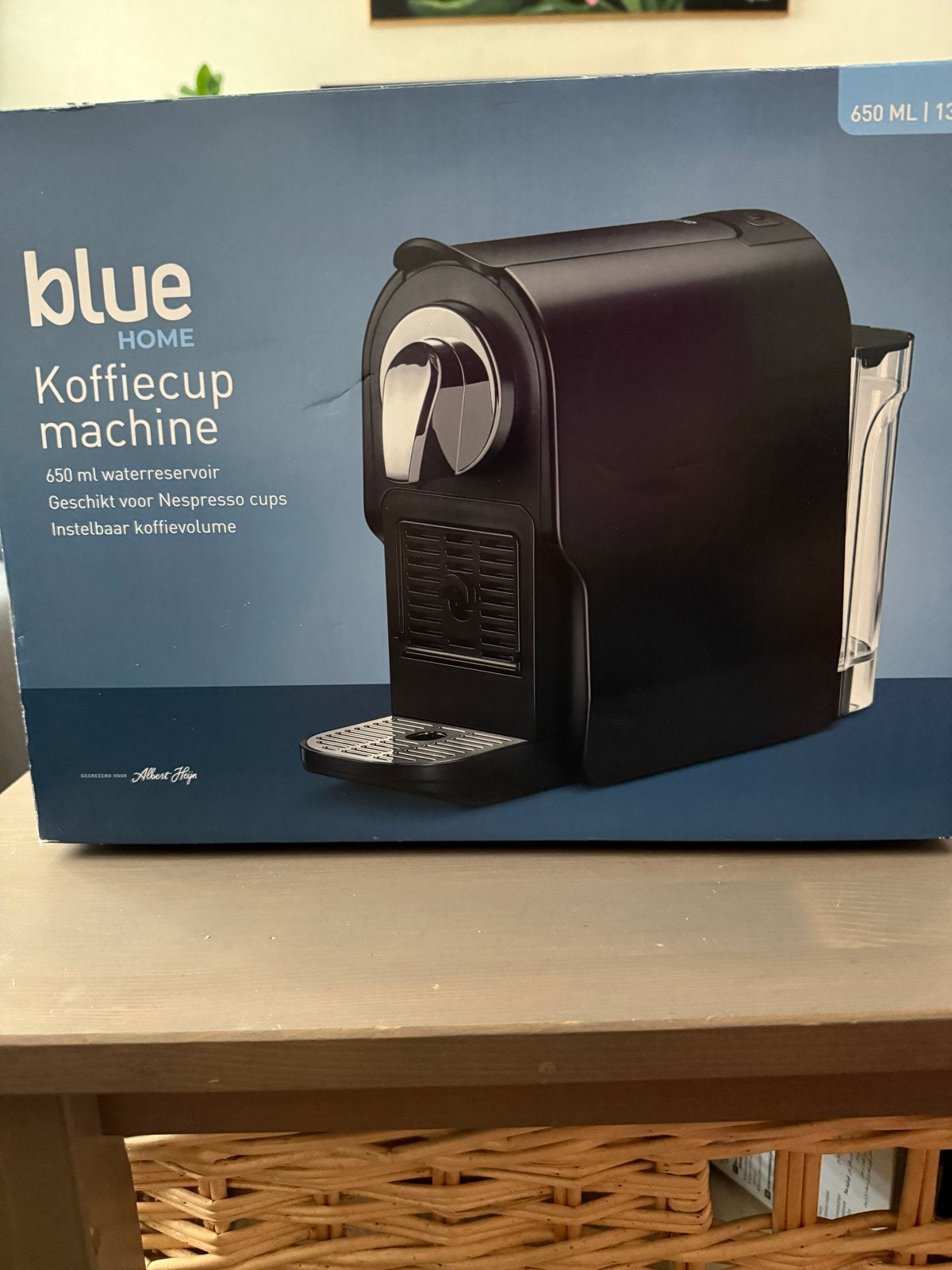 Blue Home Koffiecupmachine - Geschikt voor Nespresso cups, Ophalen of Verzenden, 2 tot 4 kopjes, Koffiepads en cups, Afneembaar waterreservoir
