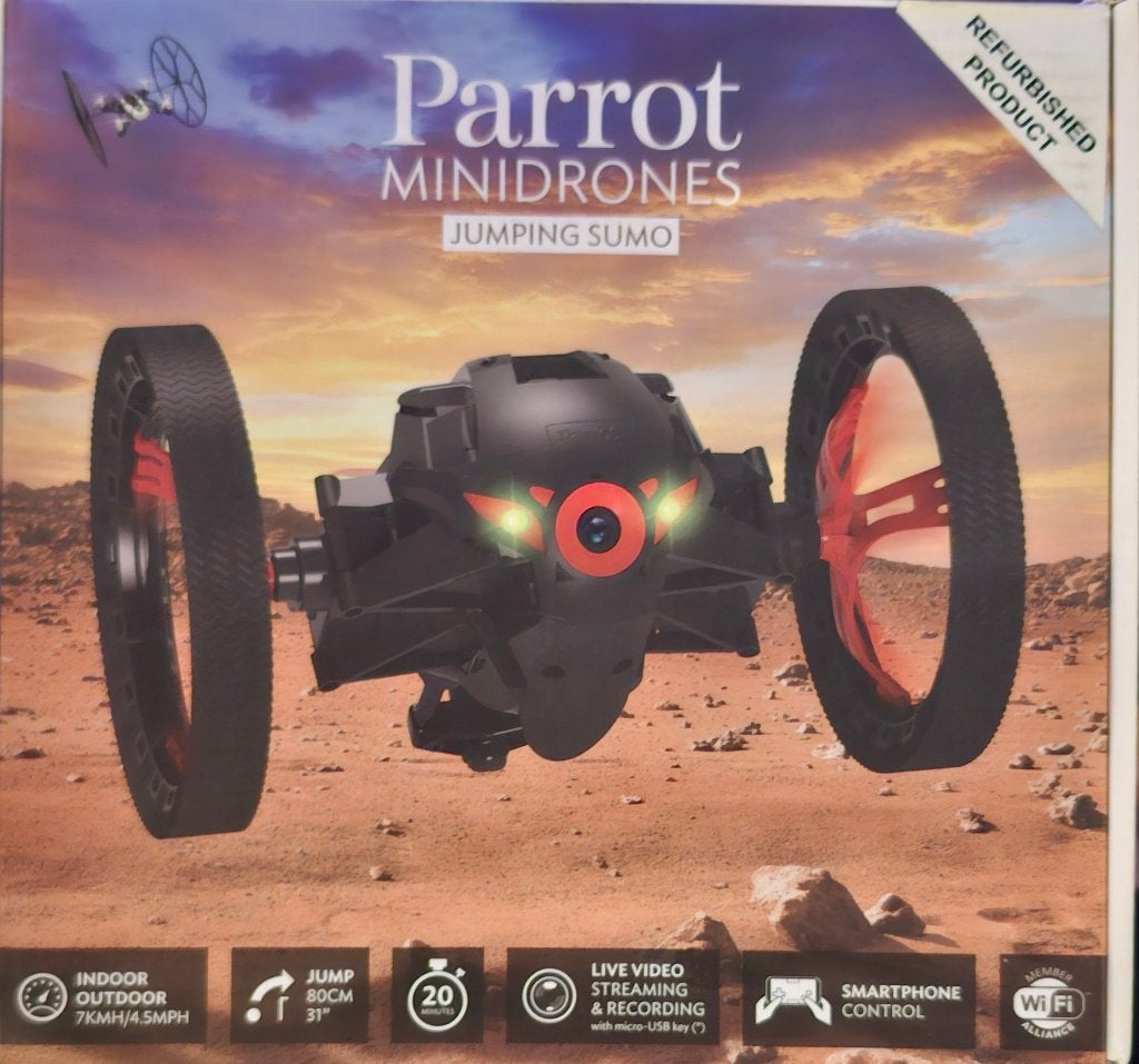 Parrot Minidrones Jumping Sumo, Zo goed als nieuw, Minder dan 250 gram, Bediening via smartphone, Parrot