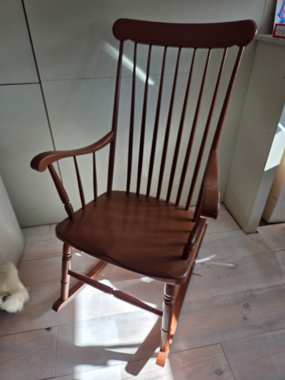 Vintage Opgeknapte Oude Schommelstoel - Hout, Antiek en Kunst, Ophalen