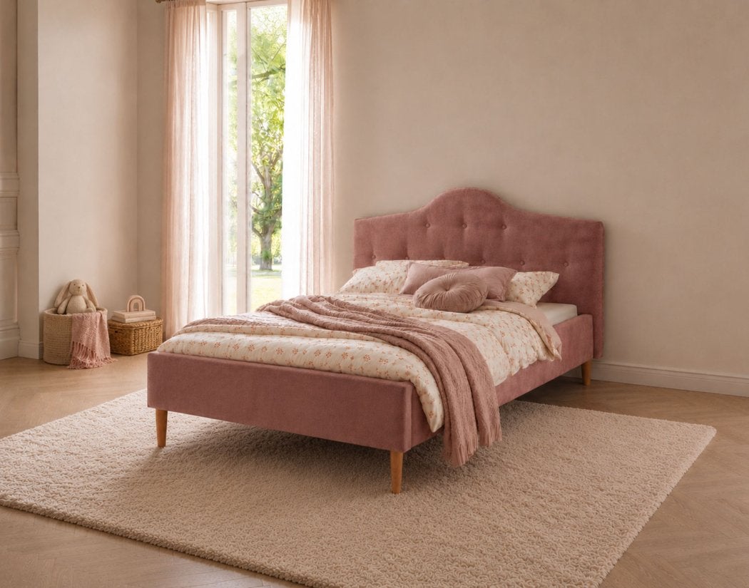 Rosé meisjesbed 90x200 - Goede staat, Gebruikt, 90 cm, Ophalen of Verzenden, 200 cm