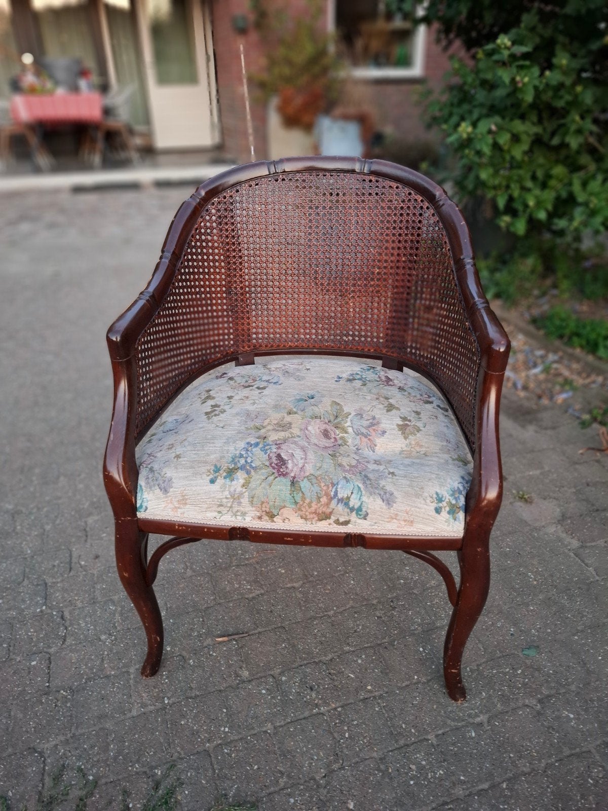 Vintage rotan stoelen en bijzettafel set, Ophalen