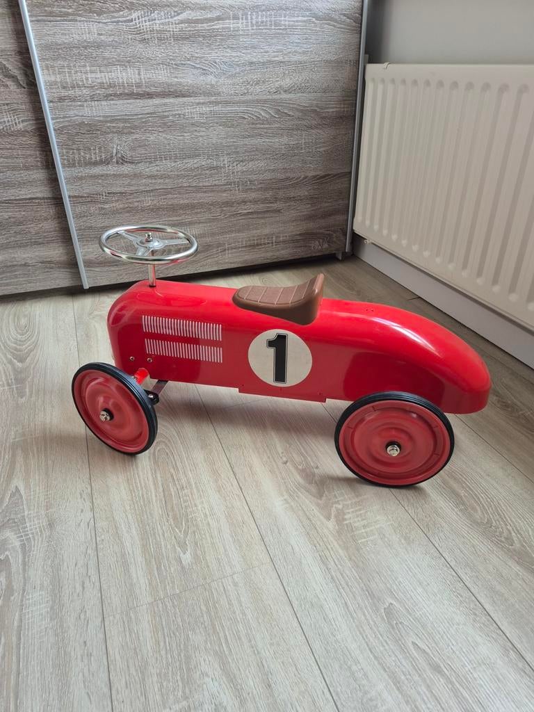 Rode loopauto speelgoed oltimer met nummer 1, Ophalen, Gebruikt