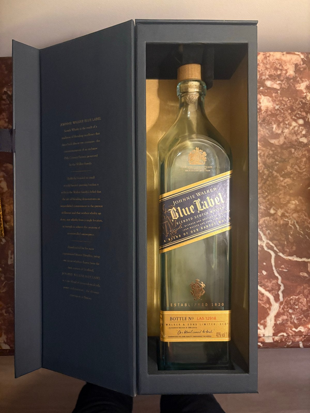 Lege fles Johnnie Walker Blue Label Blended Scotch Whisky, Ophalen of Verzenden, Gebruikt