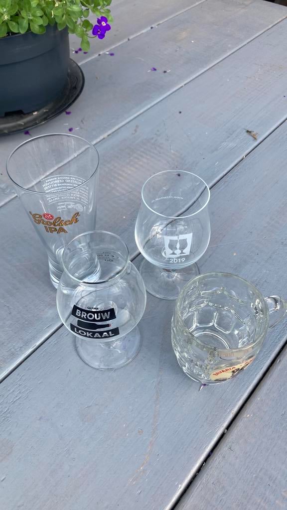 Bierglazen., Ophalen of Verzenden, Zo goed als nieuw, Bierglas