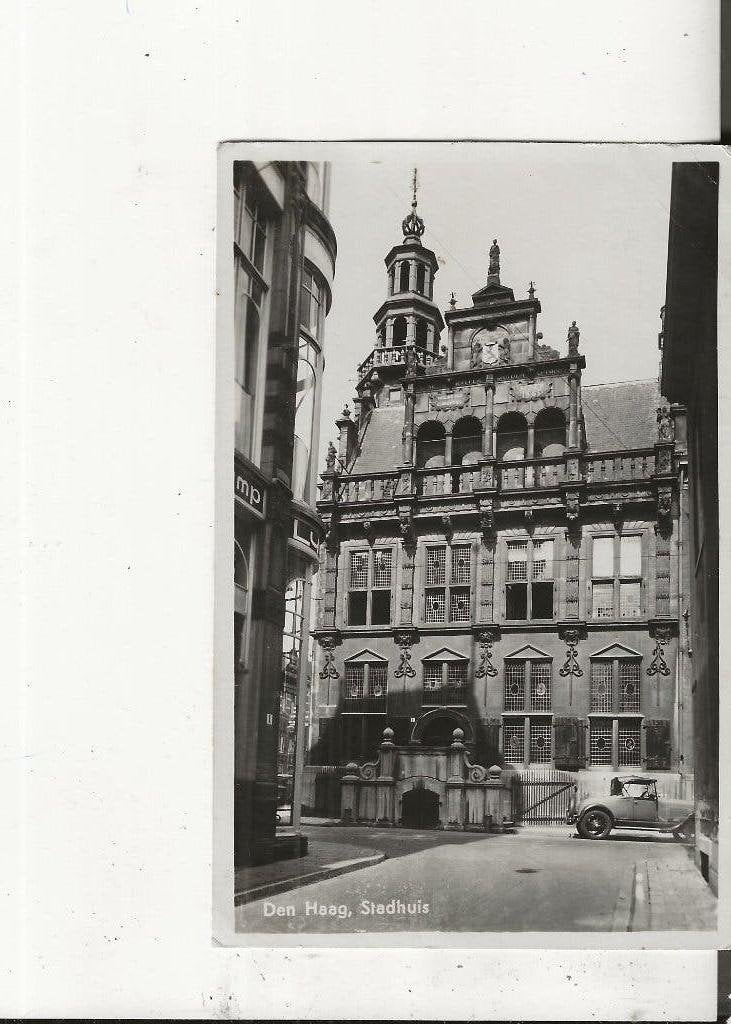 Den Haag Gravenstraat Stadhuis en 2-sitter Stempel! 1-8-1939, Ophalen of Verzenden, 1920 tot 1940, Gelopen, Zuid-Holland