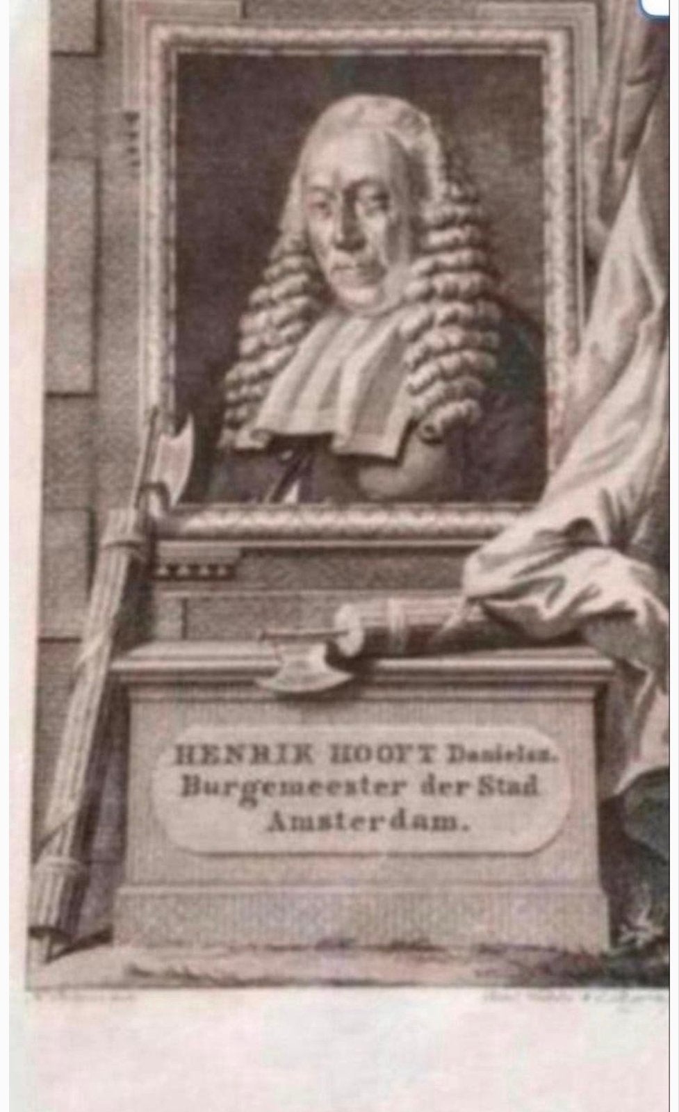 Prent Henrik Hooft Danielsz. Burgemeester Amsterdam, Ophalen of Verzenden