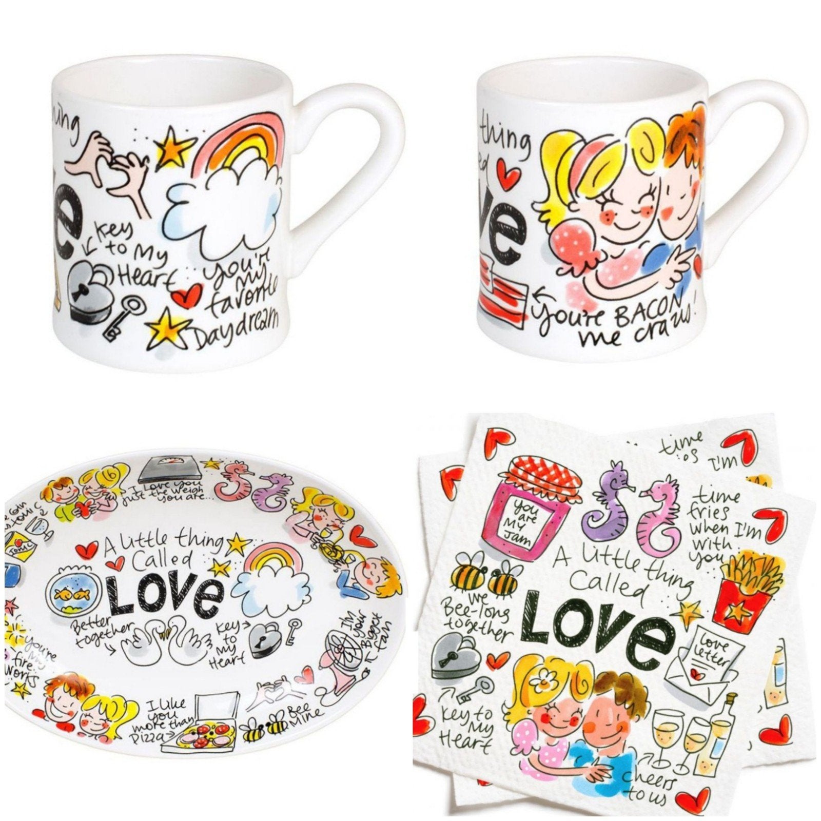 Blond Amsterdam Valentijsset. NIEUW!, Ophalen of Verzenden, Nieuw, Aardewerk, Schaal of Schalen