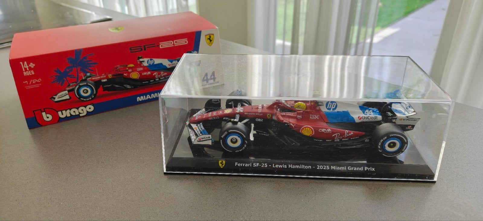 Bburago 1:24 Ferrari SF-25 Hamilton Miami GP 2025 – NIEUW, Hobby en Vrije tijd, Modelauto's | 1:24, Ophalen of Verzenden, Nieuw