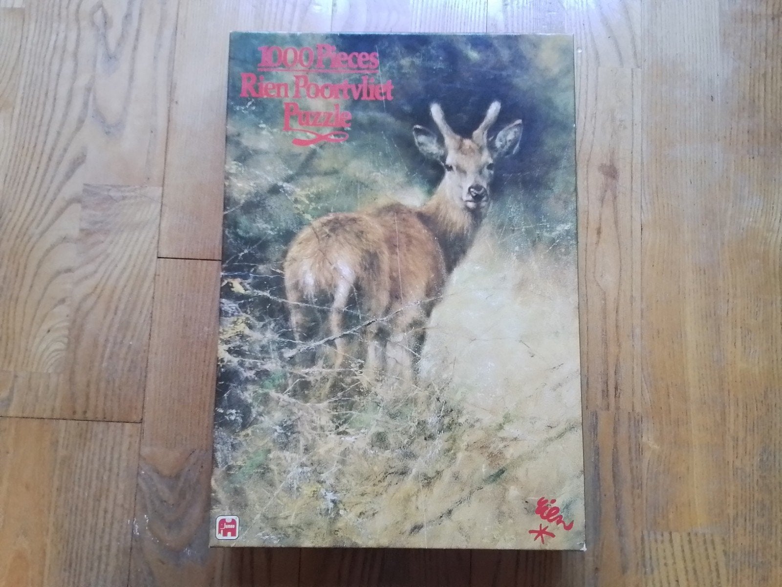 puzzel rien Poortvliet hert in struiken 1000 stukjes, Ophalen, 500 t/m 1500 stukjes, Zo goed als nieuw, Legpuzzel