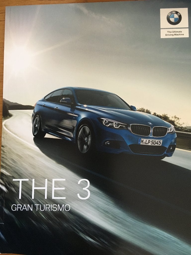 BMW 3 GT Gran Tourismo brochure folder 2019 Engels, Ophalen of Verzenden, Zo goed als nieuw, BMW