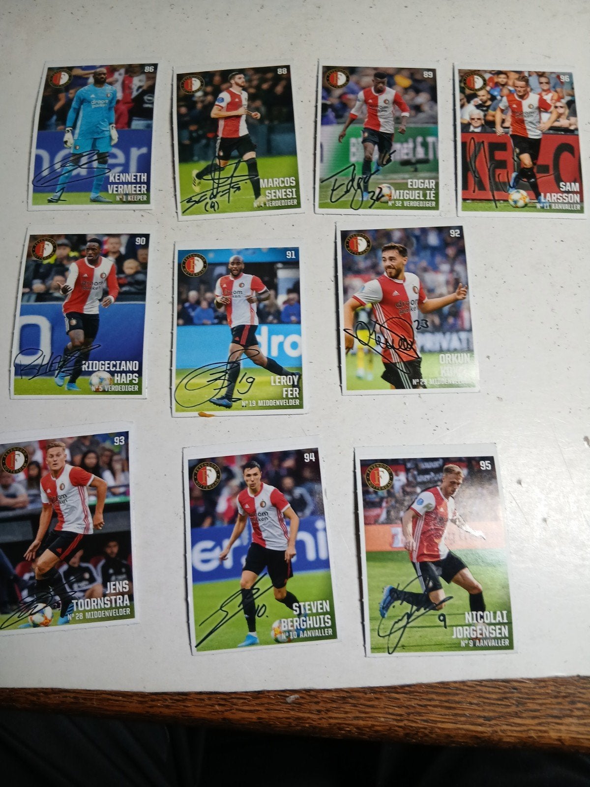Feyenoord voetbalplaatjes met handtekeningen, Ophalen of Verzenden, Zo goed als nieuw, Sport