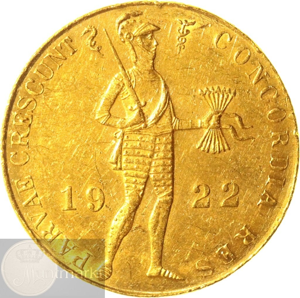Nederland - Gouden dukaat 1922 - ZELDZAAM, Koningin Wilhelmina, Losse munt, Goud, Overige waardes