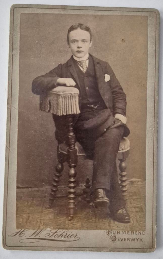 148 cdv jongeman Purmerend Beverwijk fotograaf H.W. Schrier, Ophalen of Verzenden