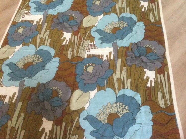 Vintage gordijn stof, Huis en Inrichting, Stoffering | Gordijnen en Lamellen, Ophalen of Verzenden, Gebruikt, 200 cm of meer