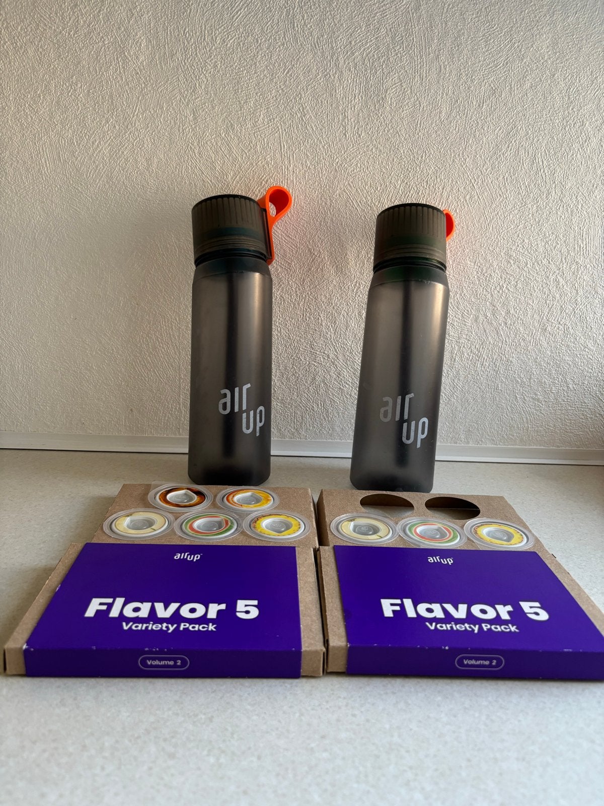 2 Air Up drinkflessen 650 ml met 8 pods (1 fles nw. € 29,95), Ophalen of Verzenden, Gebruikt