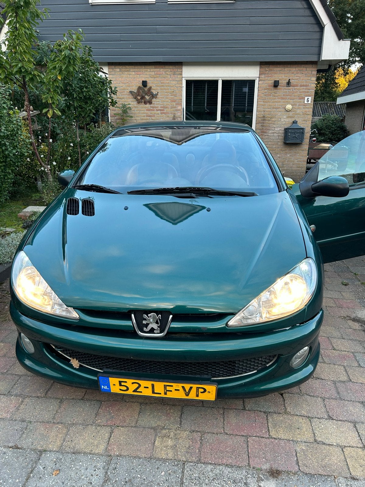 Peugeot 206 1.6 16V CC 2003 Groen Roland Garros, Voorwielaandrijving, 4 cilinders, Cabriolet, 4 stoelen