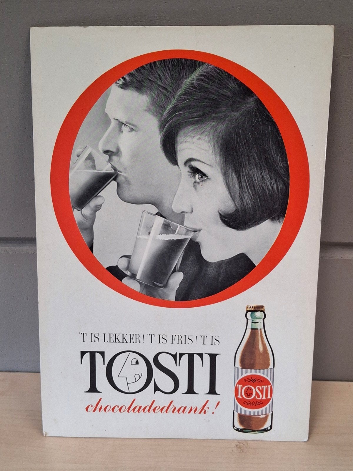 Tosti chocoladedrank / chocomel reclamekarton, Ophalen of Verzenden, Zo goed als nieuw, Reclamebord