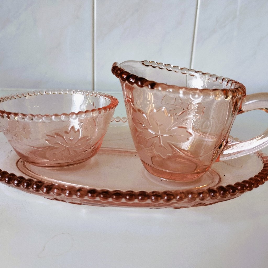 Zalmkleurig Roomstelletje  Art Deco p/m1930, Ophalen of Verzenden