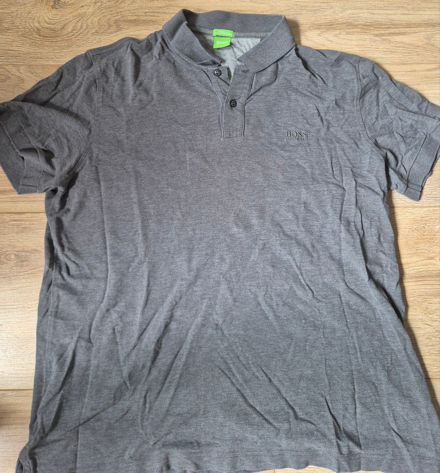 BOSS Hugo Boss Polo Shirt - Grijs - Maat L, Maat 52/54 (L), Ophalen of Verzenden, Grijs, Gedragen