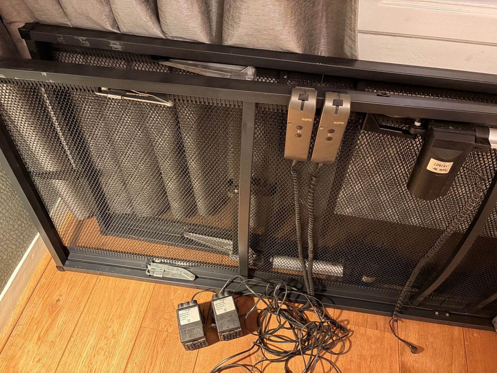 2 Auping spiraalbodems (80x210) half elektrisch verstelbaar, Ophalen, Gebruikt, 210 cm, Tweepersoons