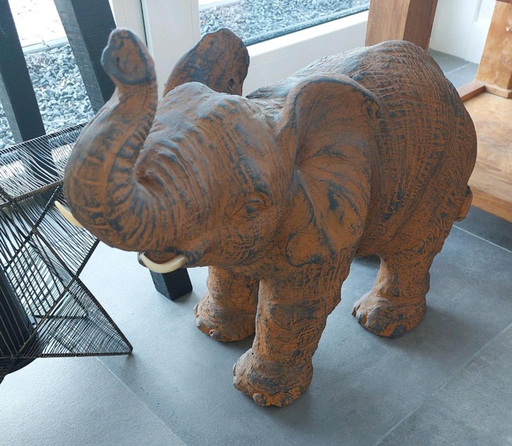 Olifant terracotta groot, Ophalen, Zo goed als nieuw, Bruin, Overige materialen