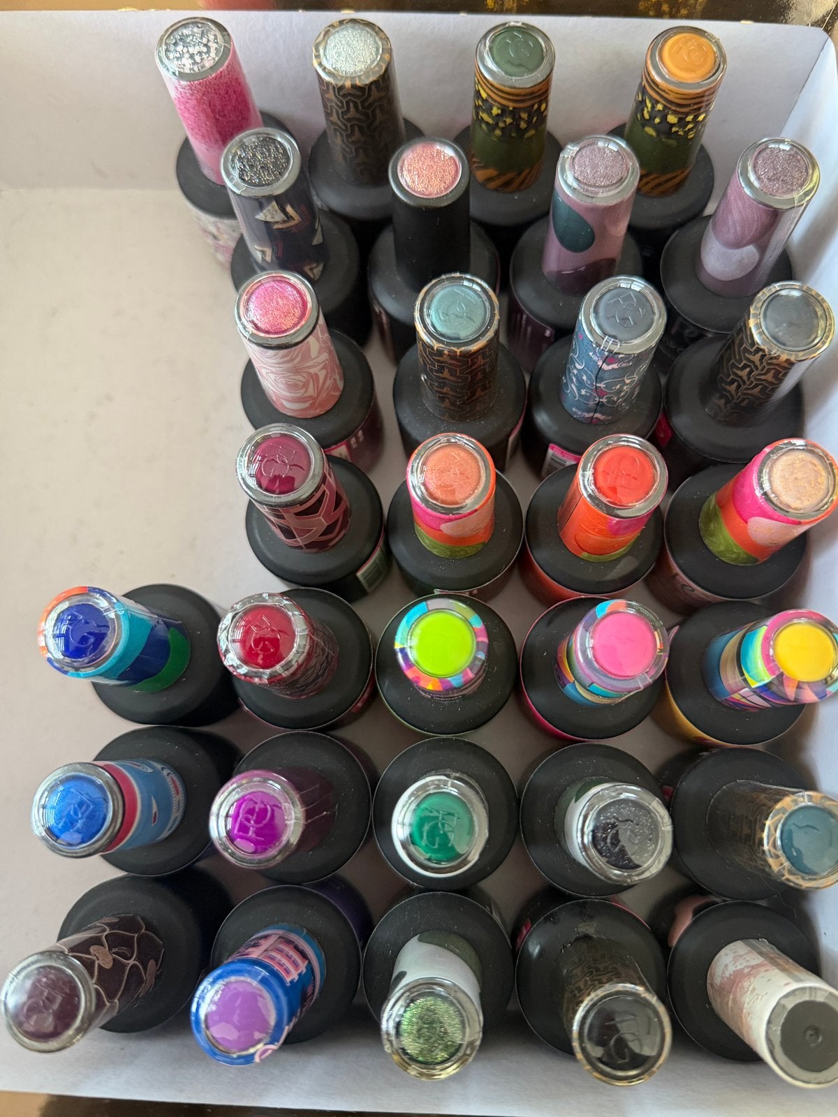 PinkGellac collectie. 30 kleuren, 1 rubber base., Ophalen, Zo goed als nieuw, Handen en Nagels
