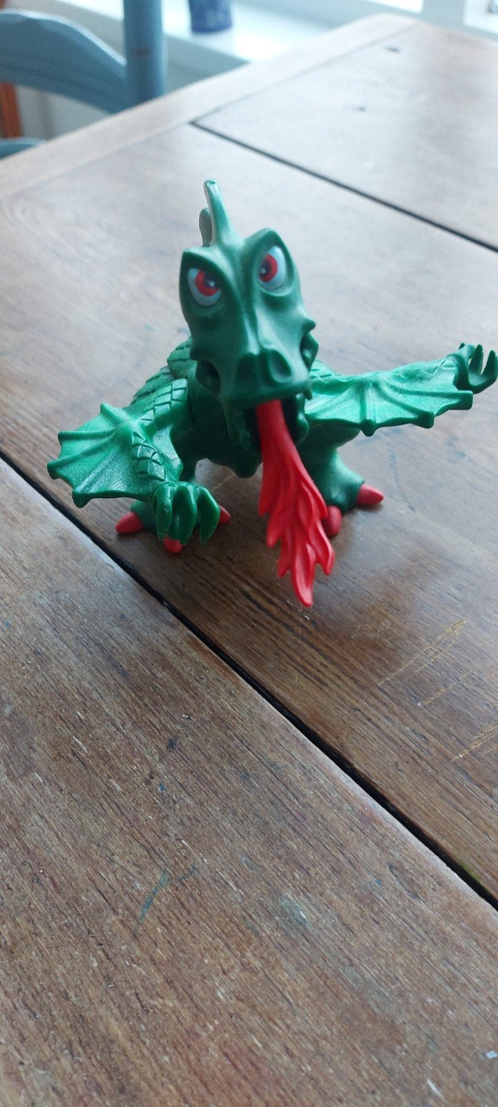 Playmobil draak met vuur - Groen, Gebruikt, Losse onderdelen, Fantasy, Ophalen of Verzenden