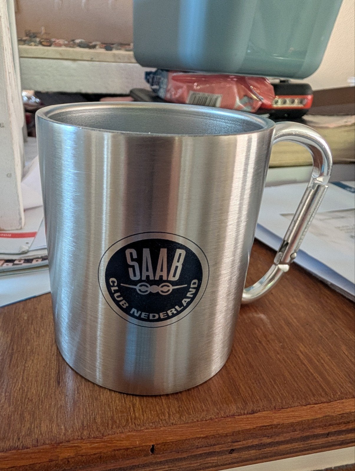 3 Saab mokken/glas - Saab Club Nederland, Ophalen of Verzenden, Gebruikt, Auto's