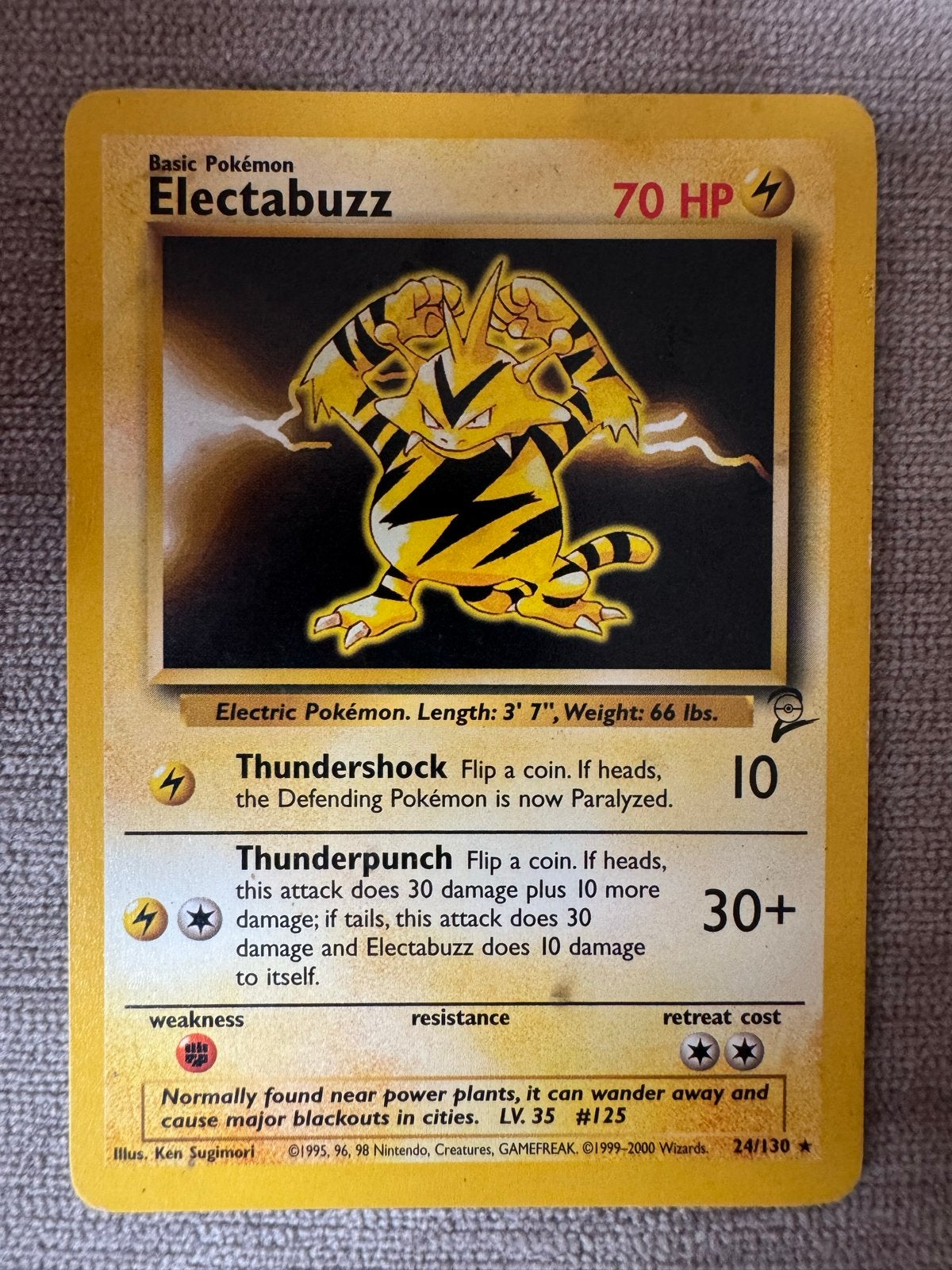 Electabuzz Pokémon kaart 24/130 - Base Set 2, Ophalen of Verzenden, Losse kaart