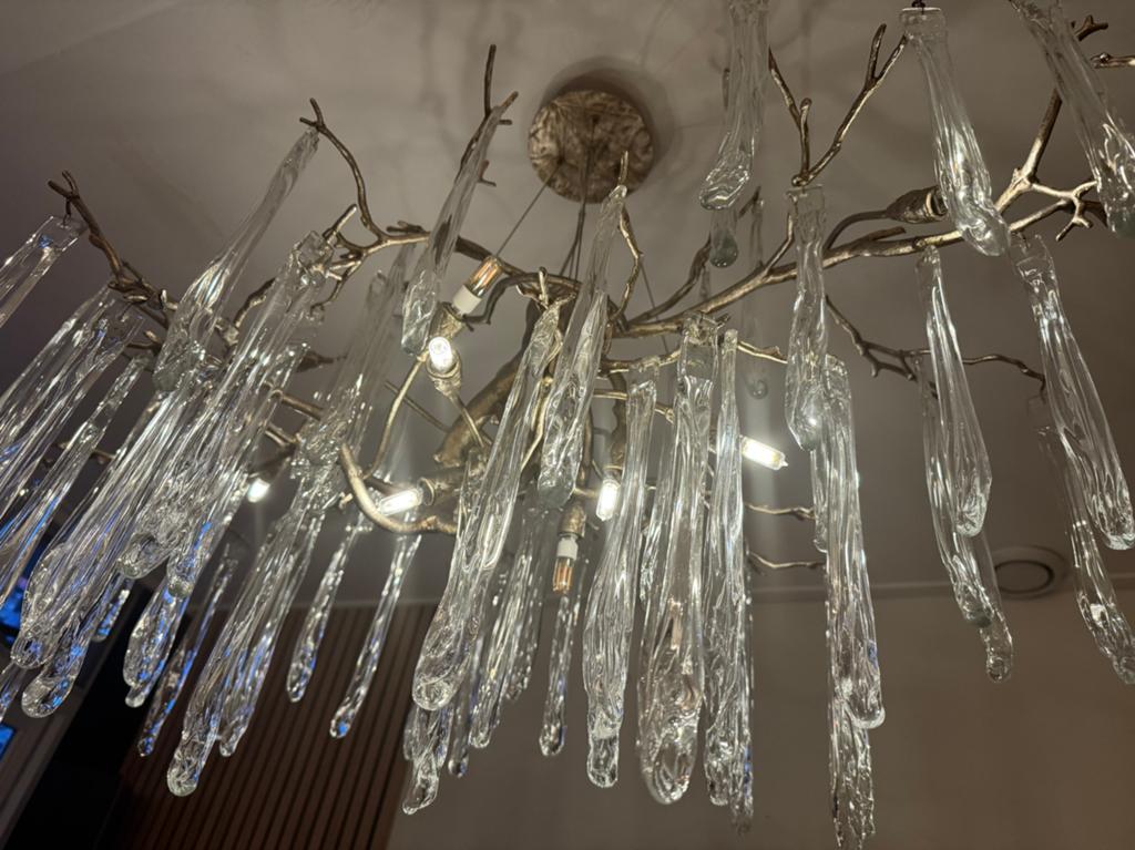Stout luxe design kroonluchter met led lampen, Ophalen, Zo goed als nieuw, Minder dan 50 cm