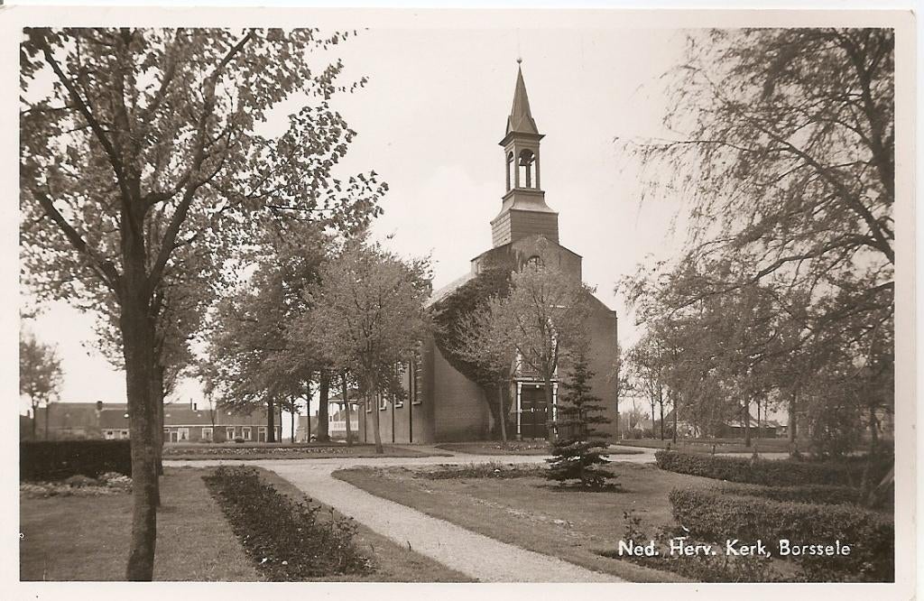 Borssele, Ned. Herv. Kerk, Verzamelen, Ansichtkaarten | Nederland, Ophalen of Verzenden, 1940 tot 1960, Gelopen, Zeeland