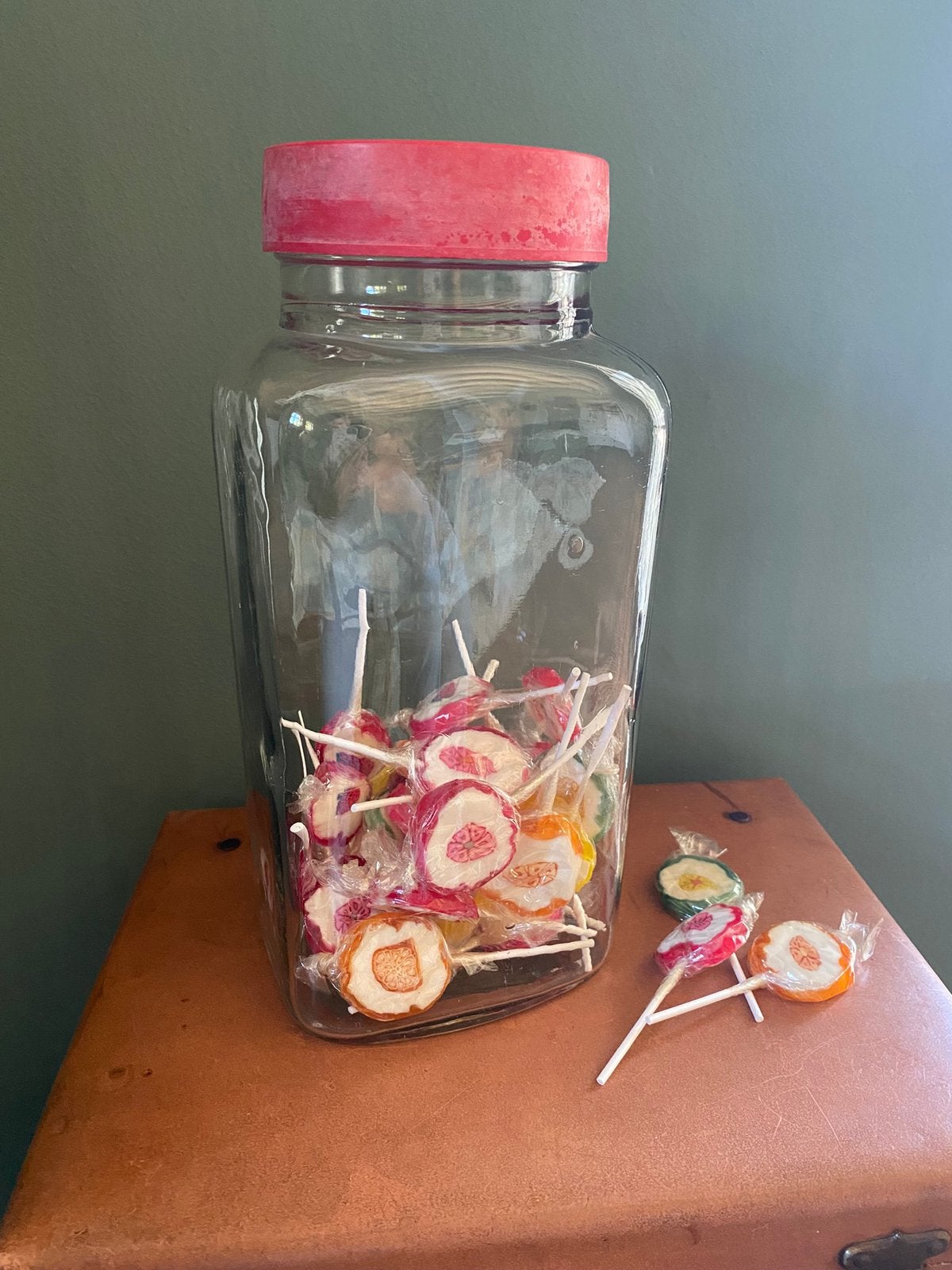 Vintage oud glas snoeppot, van Melle Rotterdam, Antiek en Kunst, Antiek | Glas en Kristal, Ophalen of Verzenden