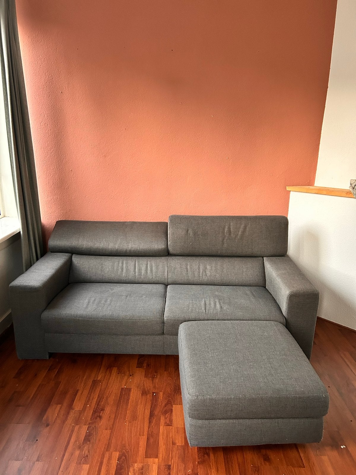 2-zitsbank met losse poef gratis afhalen, Ophalen, Gebruikt, 150 tot 200 cm, Tweepersoons