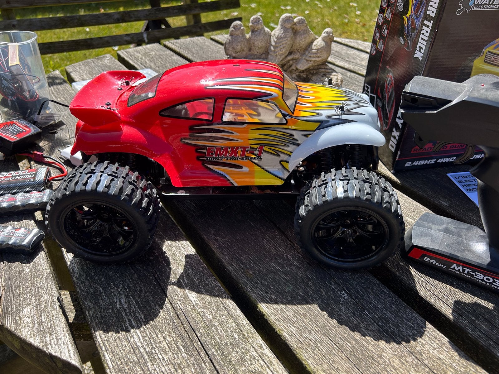 Himoto monster truck 1:10 Baja Beetle Red 2.4 GHz, Ophalen, Benzine, Auto offroad, Zo goed als nieuw